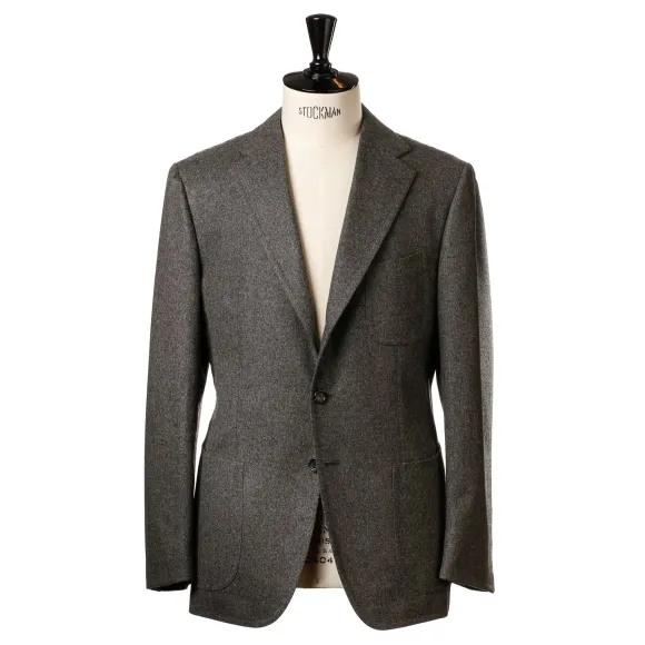 Grey Suit "Flanella Pipi" Made Of English Wool By Fox Brother'S - Pure