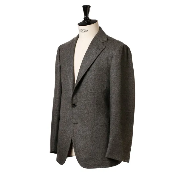 Grey Suit "Flanella Pipi" Made Of English Wool By Fox Brother'S - Pure
