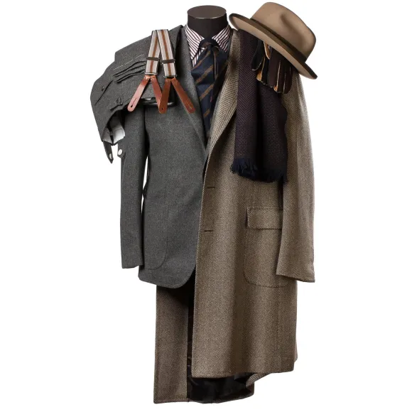 Grey Suit "Flanella Pipi" Made Of English Wool By Fox Brother'S - Pure