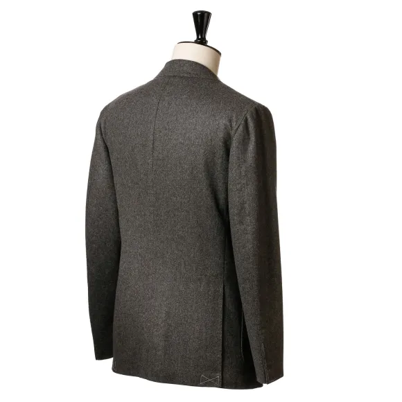 Grey Suit "Flanella Pipi" Made Of English Wool By Fox Brother'S - Pure