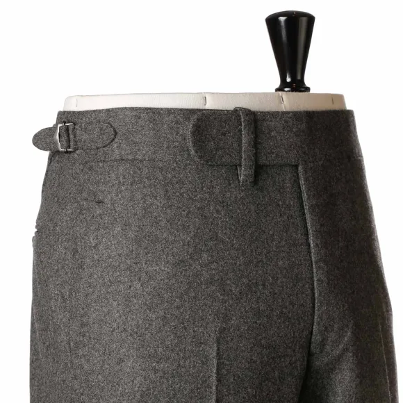 Grey Suit "Flanella Pipi" Made Of English Wool By Fox Brother'S - Pure