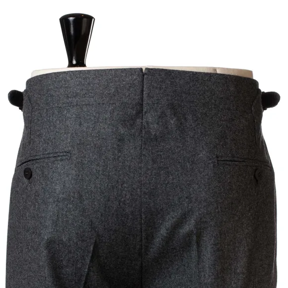 Grey Trousers "Fox Flannel" Made Of English Wool - Purely Handcraft