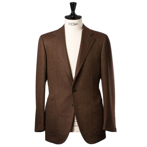 Jacket "Herringbone" Made Of Pure Merino Wool From Fox Brother'S - Pur