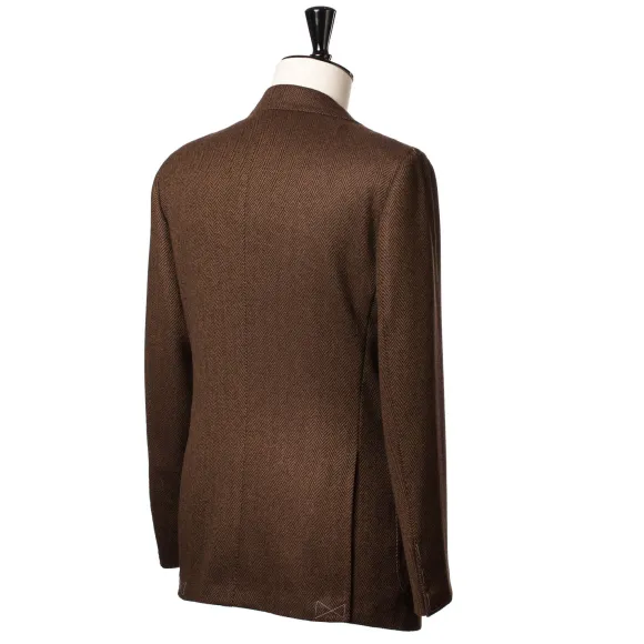 Jacket "Herringbone" Made Of Pure Merino Wool From Fox Brother'S - Pur