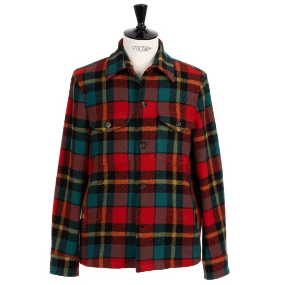 Jacket "Steve Overshirt" In Plaid Wool Flannel