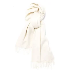 Joshua Ellis X Mj: Ripple Plain Stole Scarf In Pure Scottish Cashmere
