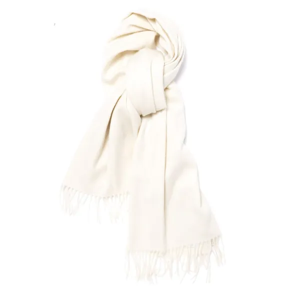 Joshua Ellis X Mj: Ripple Plain Stole Scarf In Pure Scottish Cashmere