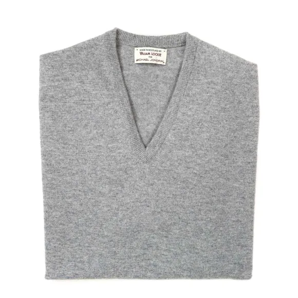 Jumper "Oxton Vee" Made From Fine Scottish 1 Ply Cashmere
