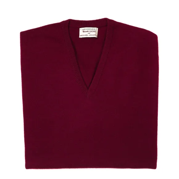 Jumper "Oxton Vee" Made From Fine Scottish 1 Ply Cashmere