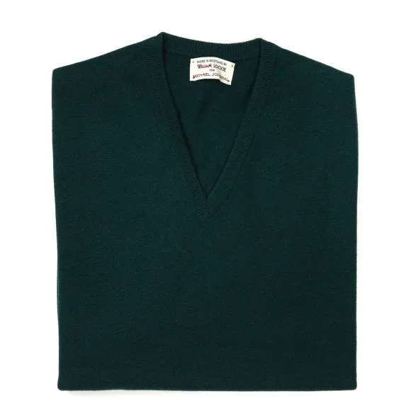 Jumper "Oxton Vee" Made From Fine Scottish 1 Ply Cashmere