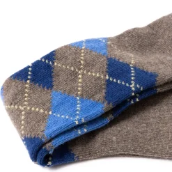 Knee Sock "Argyle" From A Cashmere Blend