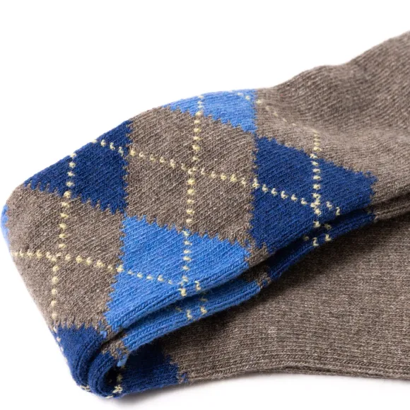 Knee Sock "Argyle" From A Cashmere Blend