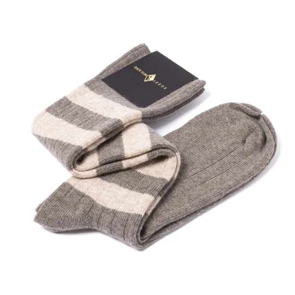 Knee Sock "College Stripe" From A Cashmere Blend