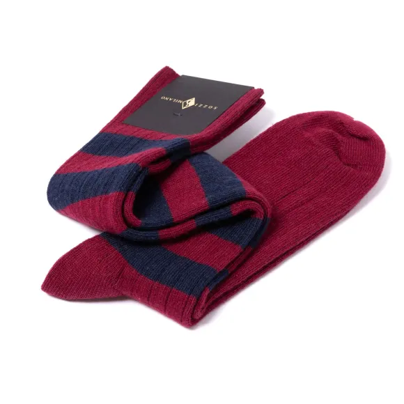 Knee Sock "College Stripe" From A Cashmere Blend