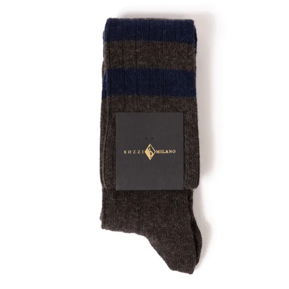 Knee Sock "College Stripe" Made Of A Cashmere Mix