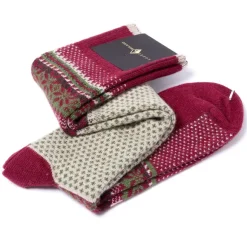 Knee Sock "Fairisle Stars" From A Cashmere Blend