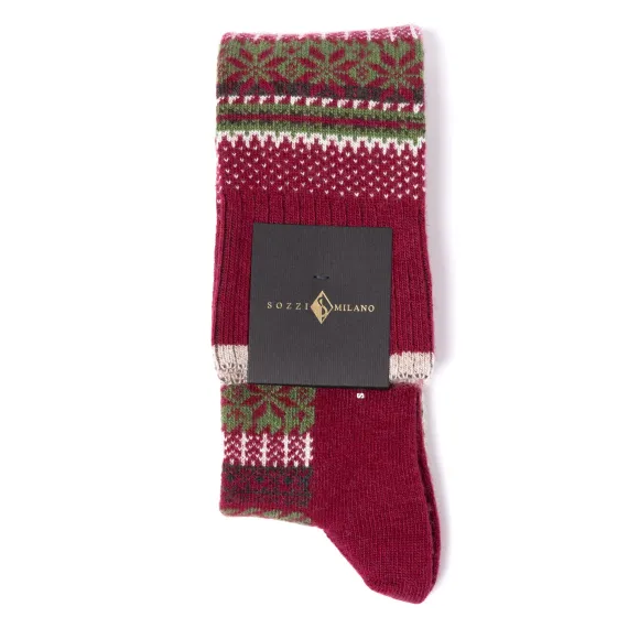 Knee Sock "Fairisle Stars" From A Cashmere Blend
