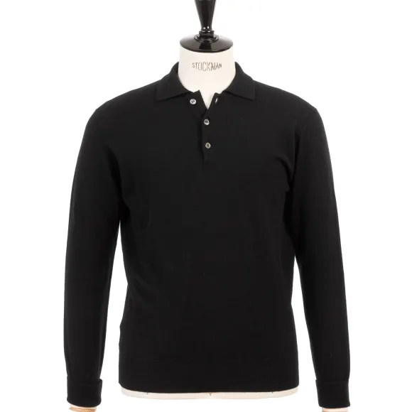 Knitted Polo "Oxton Sportshirt" In Fine Scottish 1 Ply Cashmere
