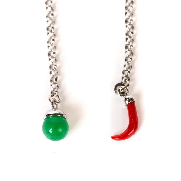 Lapel Chain "Jade" Made Of Sterling Silver - Handcrafted
