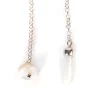 Lapel Chain "Mother Of Pearl" Made Of Sterling Silver - Purely Handcra