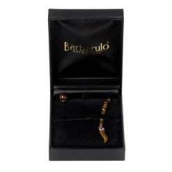 Lapel Chain "Tiger'S Eye Ball" Made Of Plated Rose Gold - Purely Handc