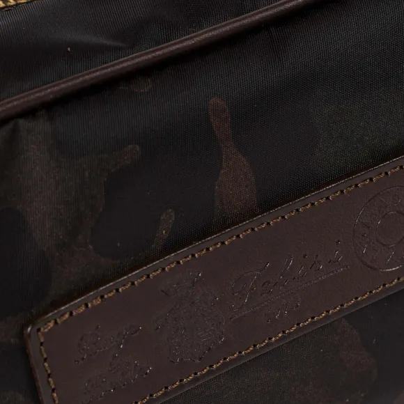 Large Toilet Bag "Luxury Beauty" Made Of Felisi Nylon And Saddle Leath