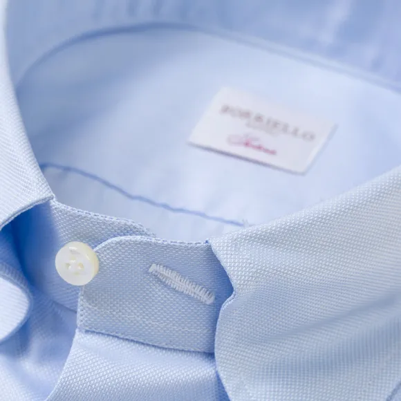 Light Blue Shirt "Royal Oxford" With Button-Down Collar And Barrel Cuf