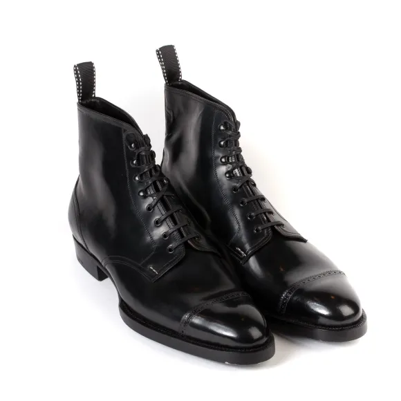 Limited Edition - Boot "Toe Cap Derby American" Made Of Original Horween Shell Cordovan