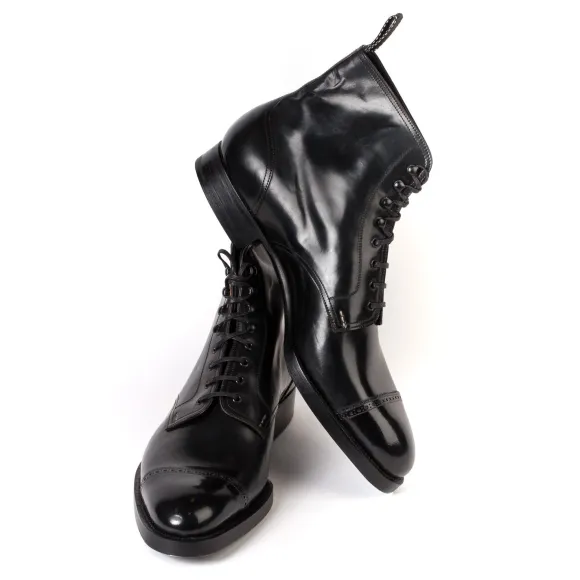 Limited Edition - Boot "Toe Cap Derby American" Made Of Original Horween Shell Cordovan
