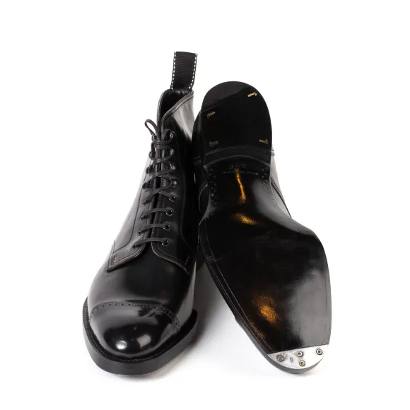 Limited Edition - Boot "Toe Cap Derby American" Made Of Original Horween Shell Cordovan