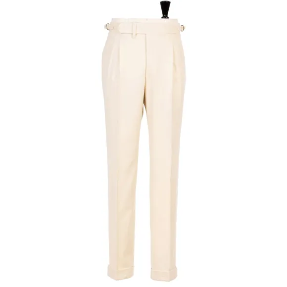Limited Edition: Ivory Pants "Cricket Storico" Made Of English Wool -