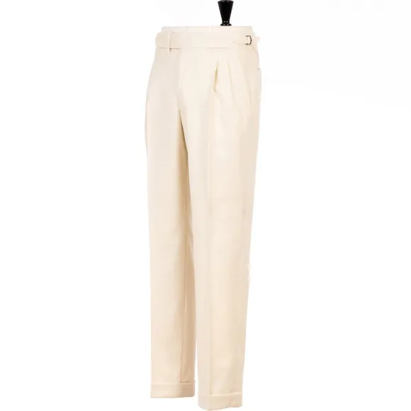 Limited Edition: Ivory Pants "Cricket Storico" Made Of English Wool -