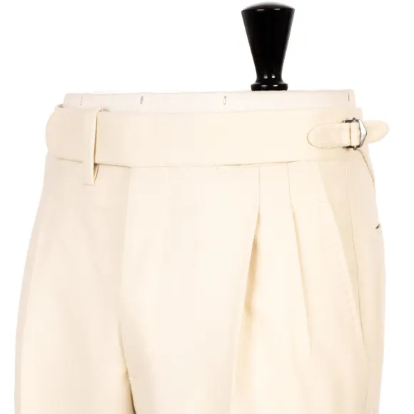 Limited Edition: Ivory Pants "Cricket Storico" Made Of English Wool -