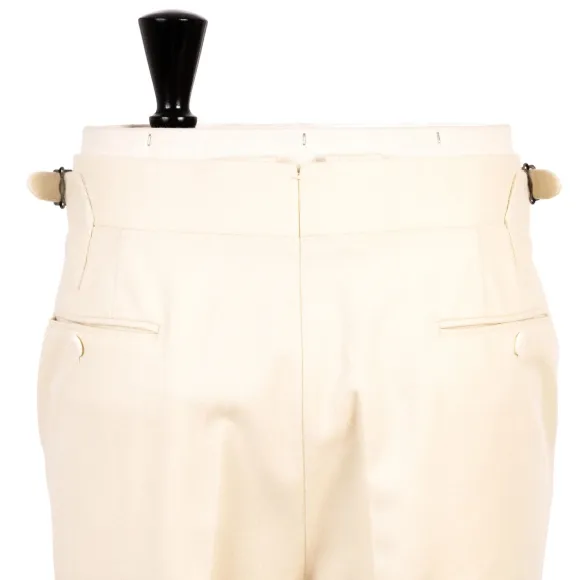 Limited Edition: Ivory Pants "Cricket Storico" Made Of English Wool -