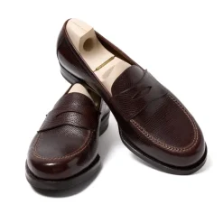 Loafer "American Casual Penny" Made Of Dark Brown Grained Calfskin - P