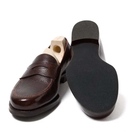 Loafer "American Casual Penny" Made Of Dark Brown Grained Calfskin - P