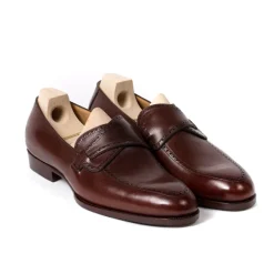 Loafer "Butterfly" Made Of Brown Grained Calfskin - Purely Handcrafted