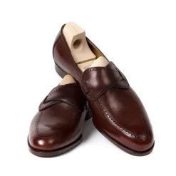 Loafer "Butterfly" Made Of Brown Grained Calfskin - Purely Handcrafted