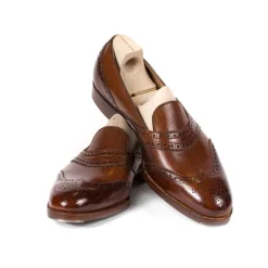 Loafer "Scotsman" Made Of Medium Brown Calfskin "Russian Calf" - Purel