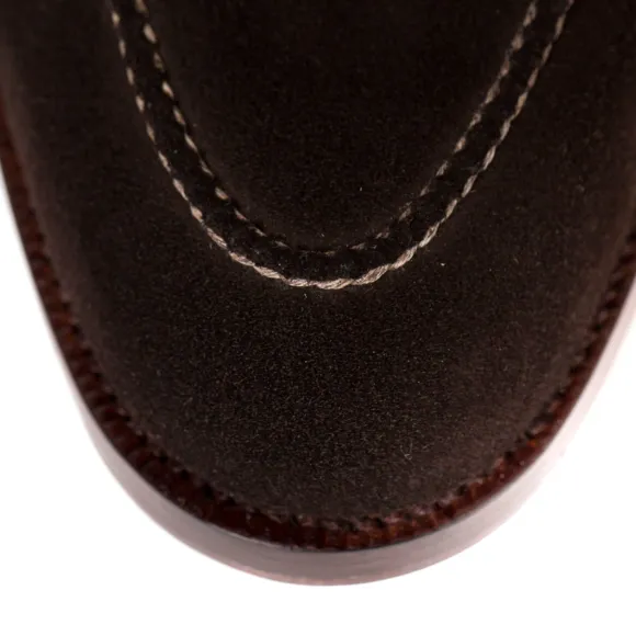 Loop Loafer "Croc-Tassel" Made Of Brown Suede "Hunting" - Purely Handc