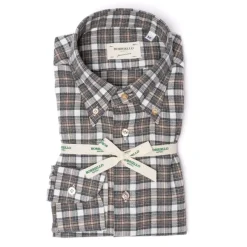 Madras Check Brushed Vintage Cotton Flannel Sport Shirt - Linea Passio