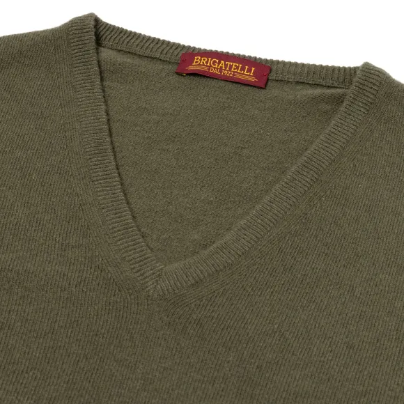 Merino Wool And Cashmere V Sweater - 1 Ply Cashmere Blend