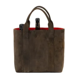 Mj Exclusive: Bottle Bag "Cuvee" Made Of Forest Green Goatskin - Handm