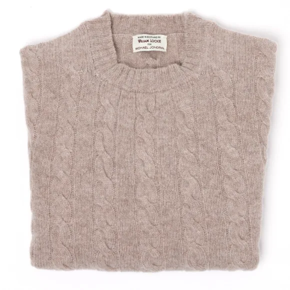 Mj Exclusive: Pure Geelong Lambswool "Crew Cable-Rib" Sweater - 3 Ply