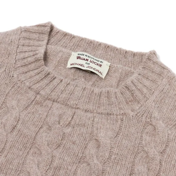 Mj Exclusive: Pure Geelong Lambswool "Crew Cable-Rib" Sweater - 3 Ply