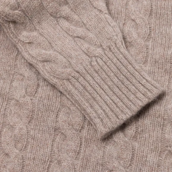 Mj Exclusive: Pure Geelong Lambswool "Crew Cable-Rib" Sweater - 3 Ply