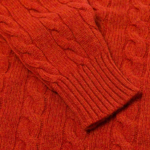 Mj Exclusive: Pure Geelong Lambswool "Crew Cable-Rib" Sweater - 3 Ply