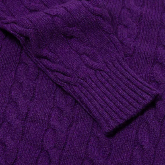 Mj Exclusive: Sweater "Crew Cable-Rib" Made Of Pure Geelong