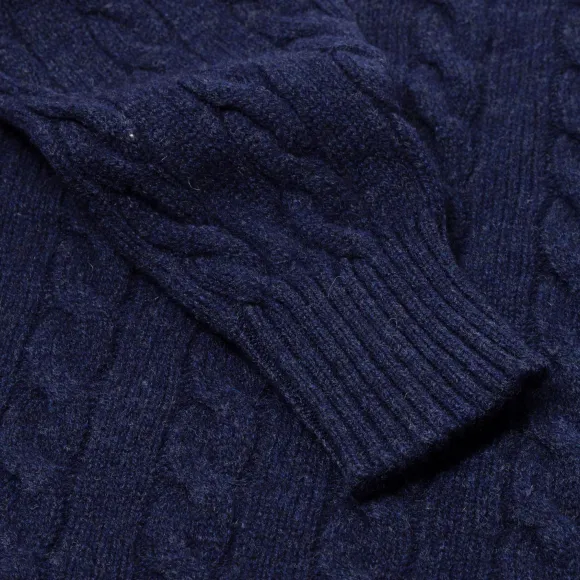 Mj Exclusive: Sweater "Crew Cable-Rib" Made Of Pure Geelong