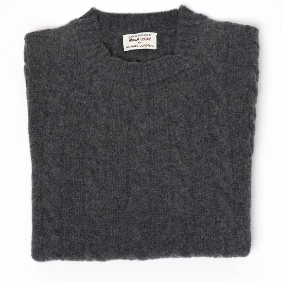 Mj Exclusive: Sweater "Crew Cable-Rib" Made Of Pure Geelong